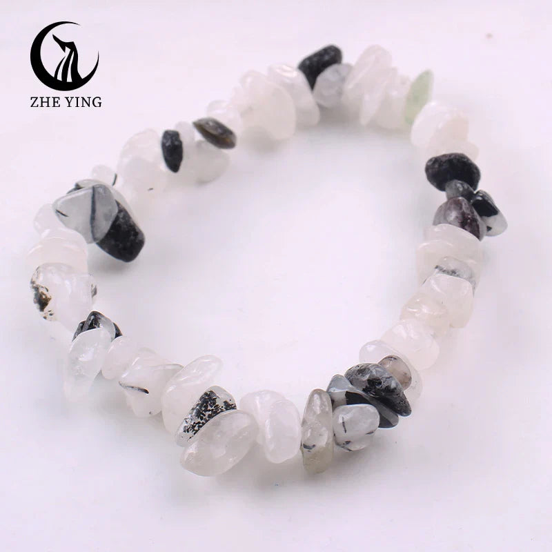 Stretch Natural 5-8mm Chips Bead Bracelet Healing Crystal Energy Fashion Jewelry for Women Men Girl Birthday Gift