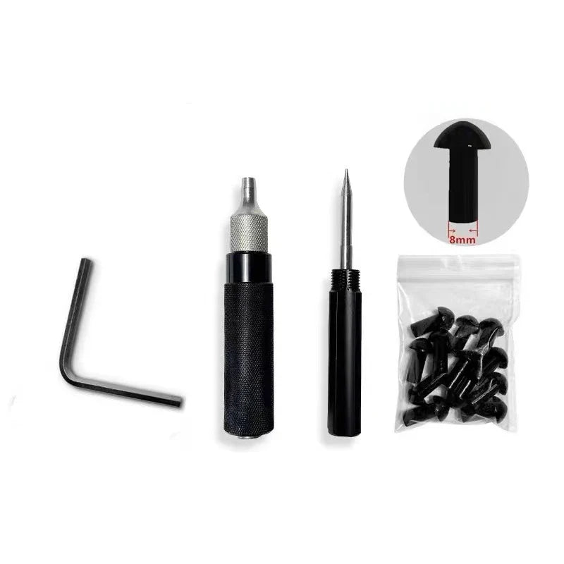 New Car Motorcycle Tire Repair Plug Tool Set Tire Wheel Repair Kit Mushroom Plug Probe Nozzles