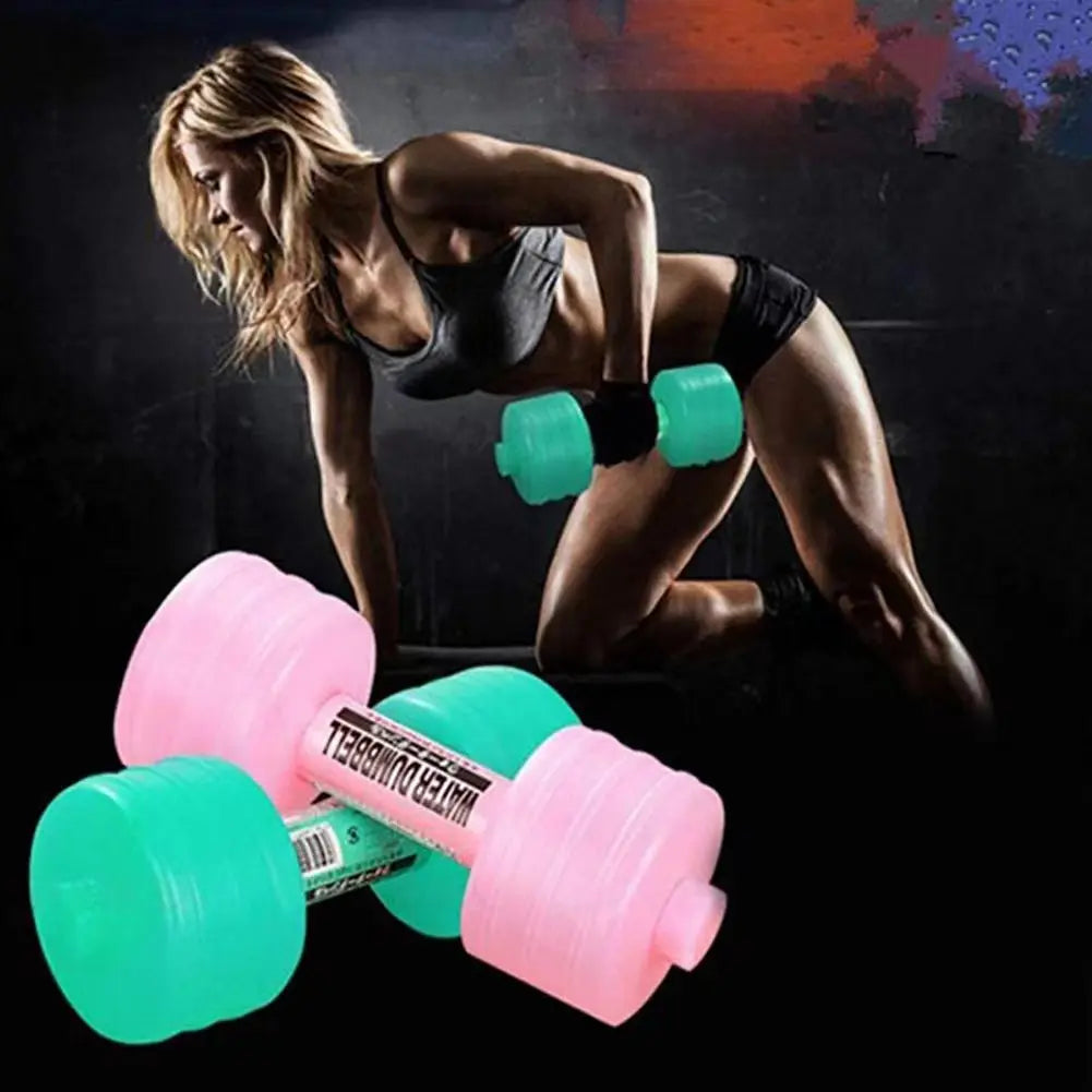 New Fitness Yoga Sport Bottle Crossfit For Exercise Bodybuilding Plastic Gym Training Dumbbells Dumbbell Equipment Weight Water