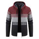 Autumn Winter Warm Cardigan Male Thick Knit Sweaters Fleece Coat Man Zip-Up Jacket Knitted Jumper Hooded Sweatshirt Men Clothing