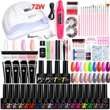 LILYCUTE Manicure Set For Quick Nail Extensions Gel Nail Polish With UV LED Nail Lamp Electric Nail Drill All For Nail Gel Tools