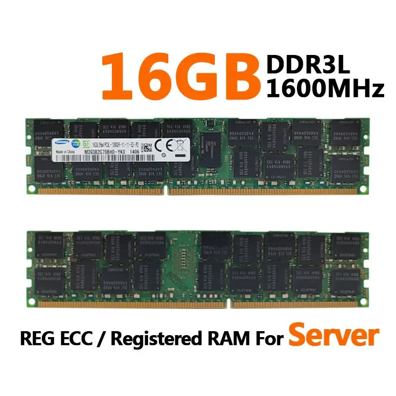 Samsung Server Memoria DDR3 DDR3L 16GB 8GB 4GB RAM 1866 1600 1333MHz Server Memory PC3-12800R REG ECC RAM Registered Memory