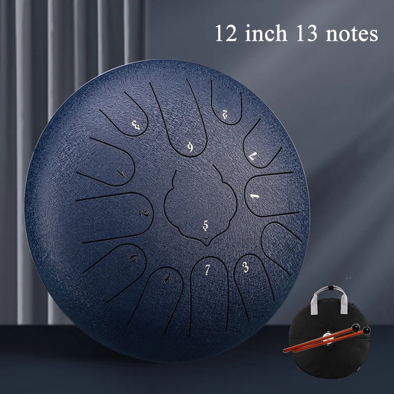 Hluru Glucophone Steel Tongue Drum 12 Inch 13 Notes C Ethereal 13 inch 15 Notes Drum Handpan Percussion Musical Instrument