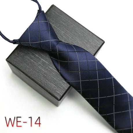 New Suit Business Zipper Tie for Man 48*7cm 1200 Pins High-end Polyester Neck Tie Striped Solid Color Grid Flower Ties