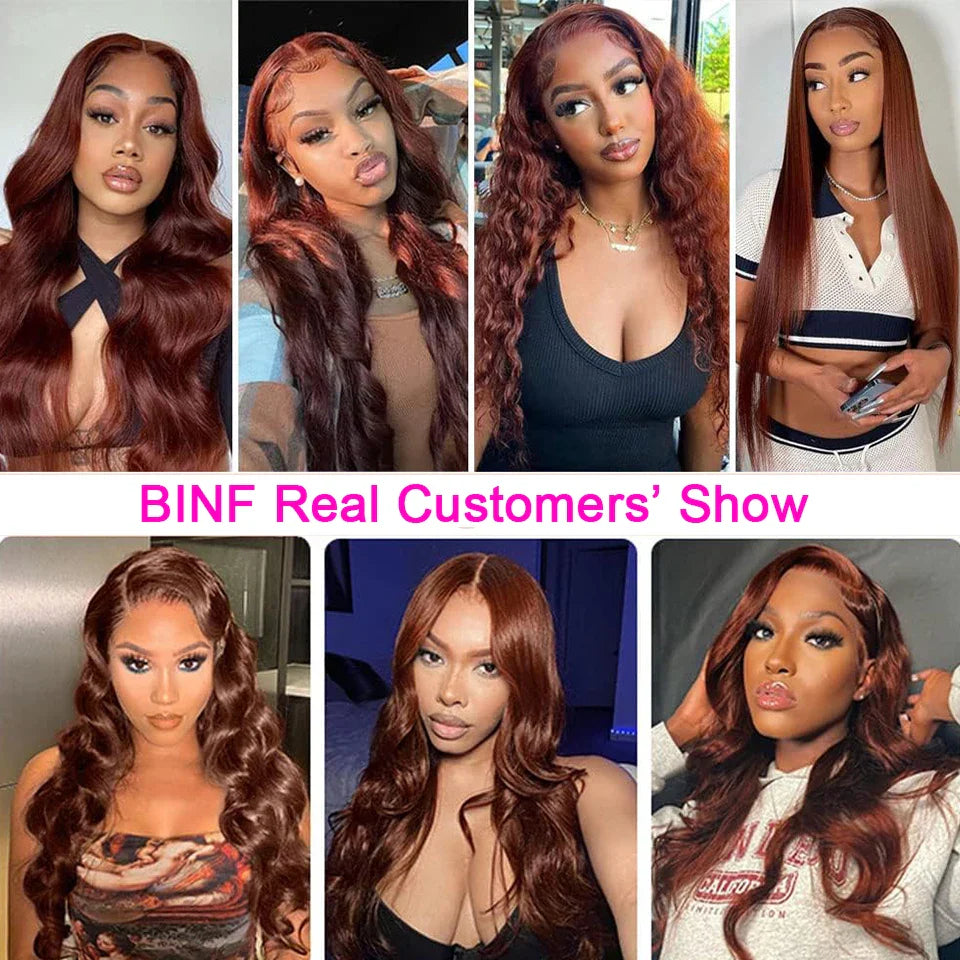 #33 Brown 5x5 4x4 Lace Closure And 30 Inch Human Hair Bundle With 13x4 Frontal Body Wave Peruvian Weave 3/4 Bundles With Closure