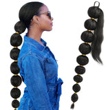 Bubble Ponytail Extension For Black Women Long Braided Ponytail Extension Afro Puff Ponytail Protective Style Black Ponytail