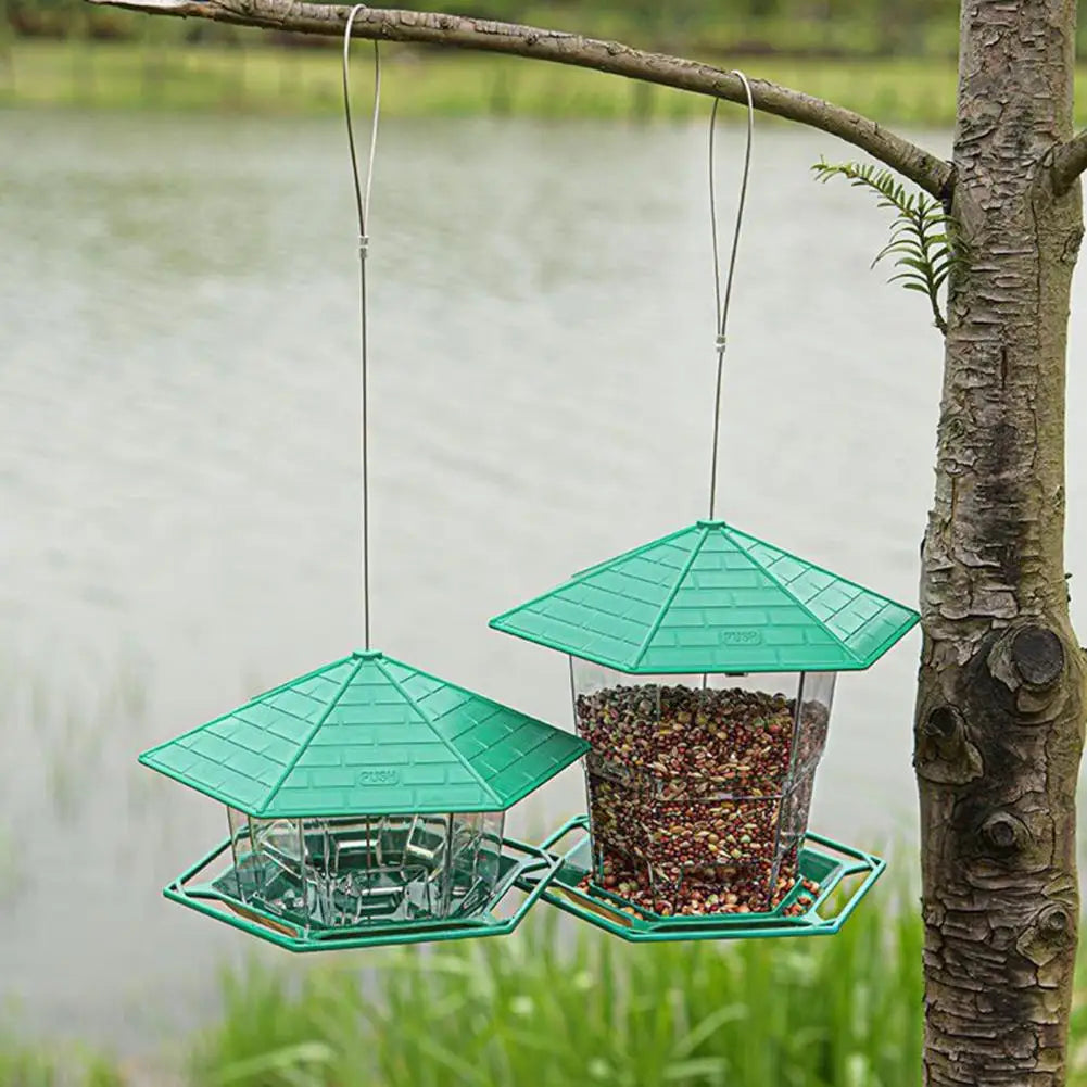 Bird Food Feeder  Durable Large Capacity Sturdy  Outdoor Hanging Wild Bird Feeder Garden Supplies