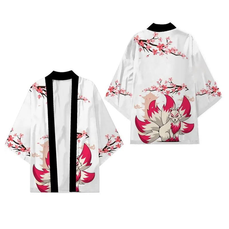 Black Kimono Cardigan Women Men Japanese Obi Male Yukata Men's Haori Chinese Dragon Print Coat Traditional Japan Clothing