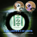 LED Scale Loupe 30X Adjustable Magnification Magnifier Metal Cylinder Mirror with Scale Small Reading Mirror Jewelry Magnifier