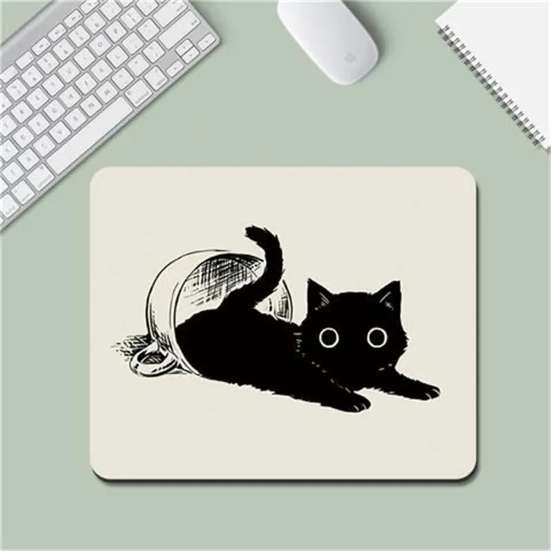 Mouse Mat Cat Mause Pad Cute Cartoon Gaming Pad Anti-slip Padding Office Accessories for Desk Simple Mousepad Small Table Pads