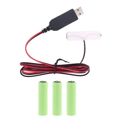 LR6 AA Battery USB Power Supply Cable for Radio Electric Toy Clock