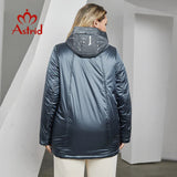 Astrid Autumn Winter Women's Jacket Long Thin Cotton Printed Hood Warm Padded Parka Coat Plus Size Women Clothing New in Outwear