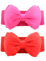 New Fashion Women Bowknot Cummerbunds Elastic Bow Wide Stretch Bukle Waistband Belt Girl Dress Accessories Waist Belts