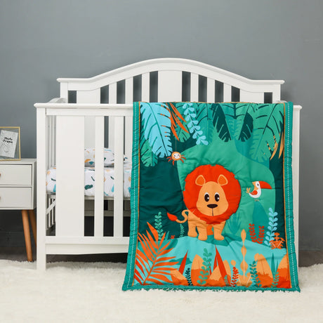 4 pcs Baby Crib Bedding Set for Girls and boys hot sale including quilt, crib sheet, crib skirt,pillow case