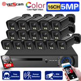 5MP 16PCS CCTV Camera Full Color Night Vision 16CH DVR Security Camera System Set XMEYE Video Surveillance AHD System Kit 8CH