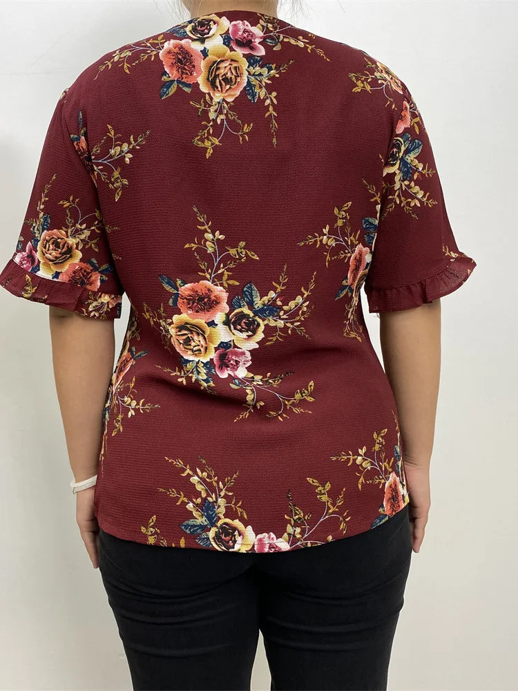 New High Quality Blouses Woman Plus Size Clothes Plus Size Graphic T-shirts  Fashion Tops Middle East Shirts Big Size Tunic 5XL