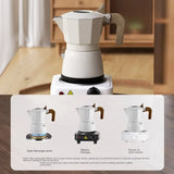 150ml Double Valve Coffee Pot for 3 Persons Espresso Extraction Moka Pot Outdoor Brewing High Temperature Coffeeware Teaware