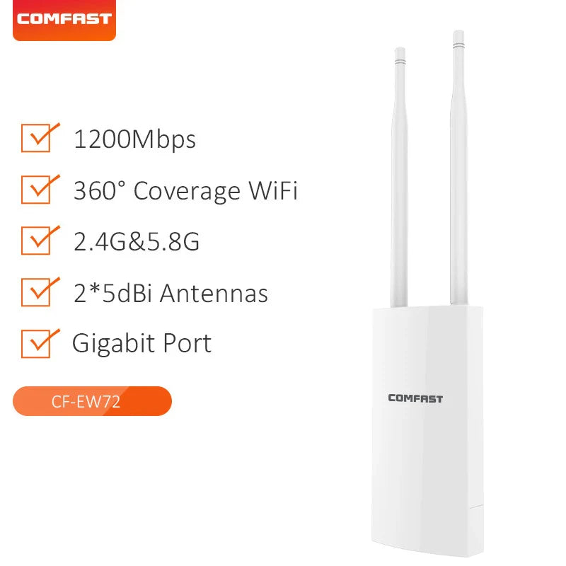 300-1200Mbps Wifi AP Outdoor Range Extender Wireless Access Point Dual Band High Gain Signal 2.4G&5.8G Router/Repeater  Booster