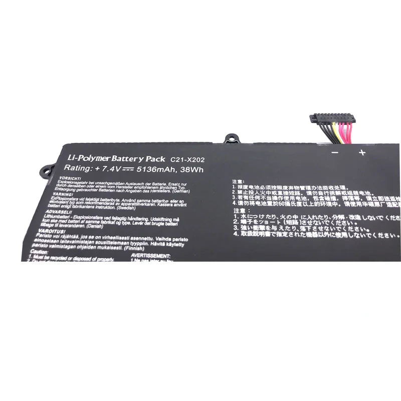 LMDTK New C21-X202 Laptop Battery For ASUS VivoBook S200 S200E X201 X201E X202 X202E S200E-CT209H S200E-CT182H S200E-CT1 5136mAh