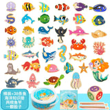 Wooden Magnetic Fishing Toys for Baby Cartoon Marine Life Cognition Fish Games Education Parent-Child Interactive