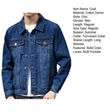 Men Denim Jacket Long Sleeves Multi Pockets Lapel Single-breasted Cardigan Loose Korean Style Men Spring Fall Coat