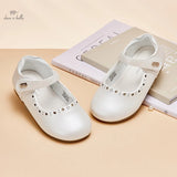 Dave Bella Children‘s Leather Shoes Girls White Flat Shoes Spring Non-slip Birthdays Party Princess Shoes For Kid DB1247925