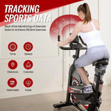 Stationary Bikes Indoor Cycling Bike,Cycle Belt Drive Indoor Exercise Bike with LCD Monitor and Comfortable Seat Cushion