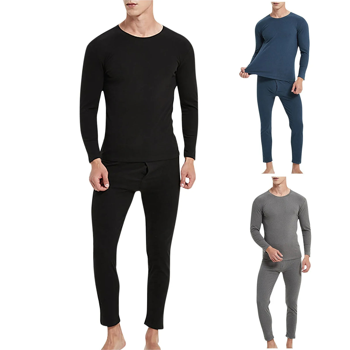 Winter Men Thermal Underwear Sets Thermal Long Pants Legging Homme Sexy Plus Velvet Pajamas Set Casual Thickened Men Underwear