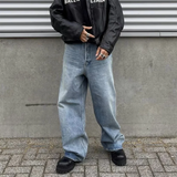 High Street Washed Blue Wide Leg Baggy Jeans for Men and Women Straight Ropa Hombre Y2k Denim Pants Oversized Loose Trousers