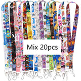 FI37 Wholesale 20pcs/lot Strap Movie Neck Lanyard for Keys Keychain Mix Mouse Stitch Long Hang Rope For Kids Lariat Accessories