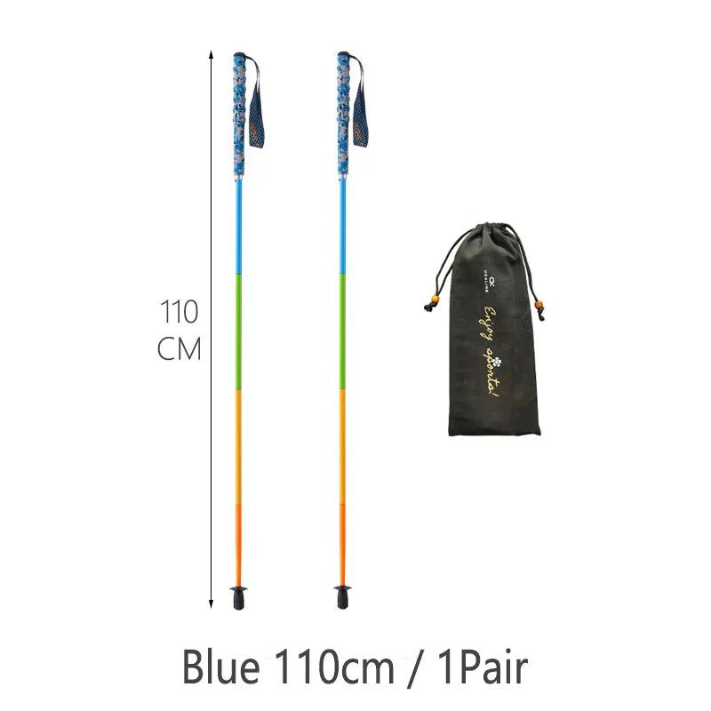 HEALING Ultra Light 115G Trekking Pole Carbon Folding Hiking Stick Collapsible Hiking Poles Trekking Stick Walking Poles Walk