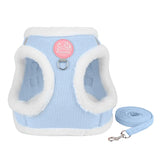 Winter Pet Vest Cute Cat Towing Rope Comfortable Warm Plush Chest Back Towing Rope Dog Rope Reflective Collar Fashion Clothes