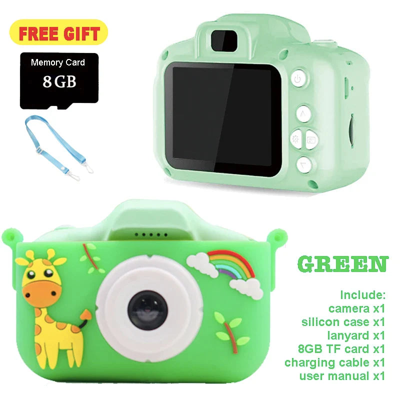 Kids digital camera cartoon multi-functions silicon case Micro Toy lanyard Child Selfie Portable Toddler Video USB Holiday Gifts