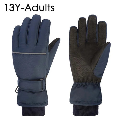 Waterproof Adult Kids Ski Gloves Thick Children Mittens Snowboard Outdoor Snow Child Winter Gloves for Boys Girls Fleece Lining