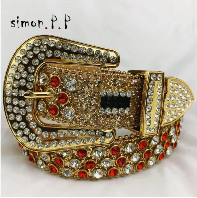 2024 Luxury Strap Men Women Rhinestones Belt Western Bling Bling Crystal Diamond Studded Belts