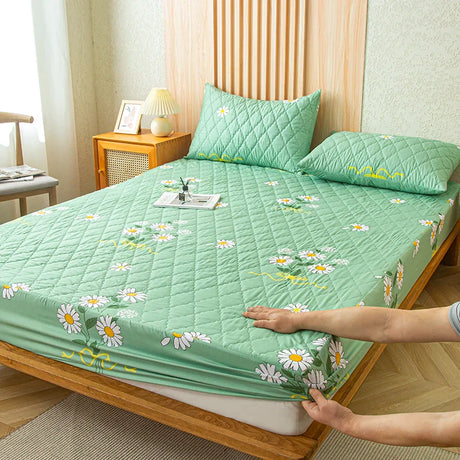 Waterproof Mattress Cover Thickened Padding Comfortable Fabric Bed Cover Bed Linen Bed Sheets Set Mattress Protector For Home