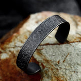 Black Stainless Steel Viking Rune Bracelets For Men Women Retro Viking Tree of Life Bracelet Biker Fashion Jewelry Amulet Gift