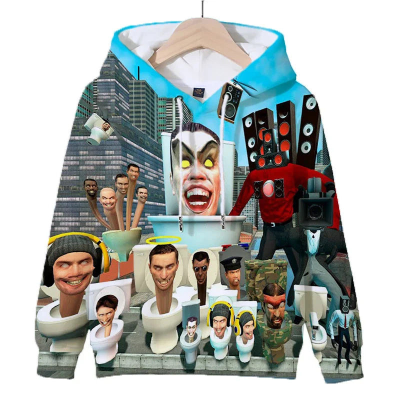 Hot Game Skibidi Toilet Print Hoodies Kids Cartoon Sweatshirts Tops Casual Boys Girls Pullovers Long Sleeve Children Sportwear