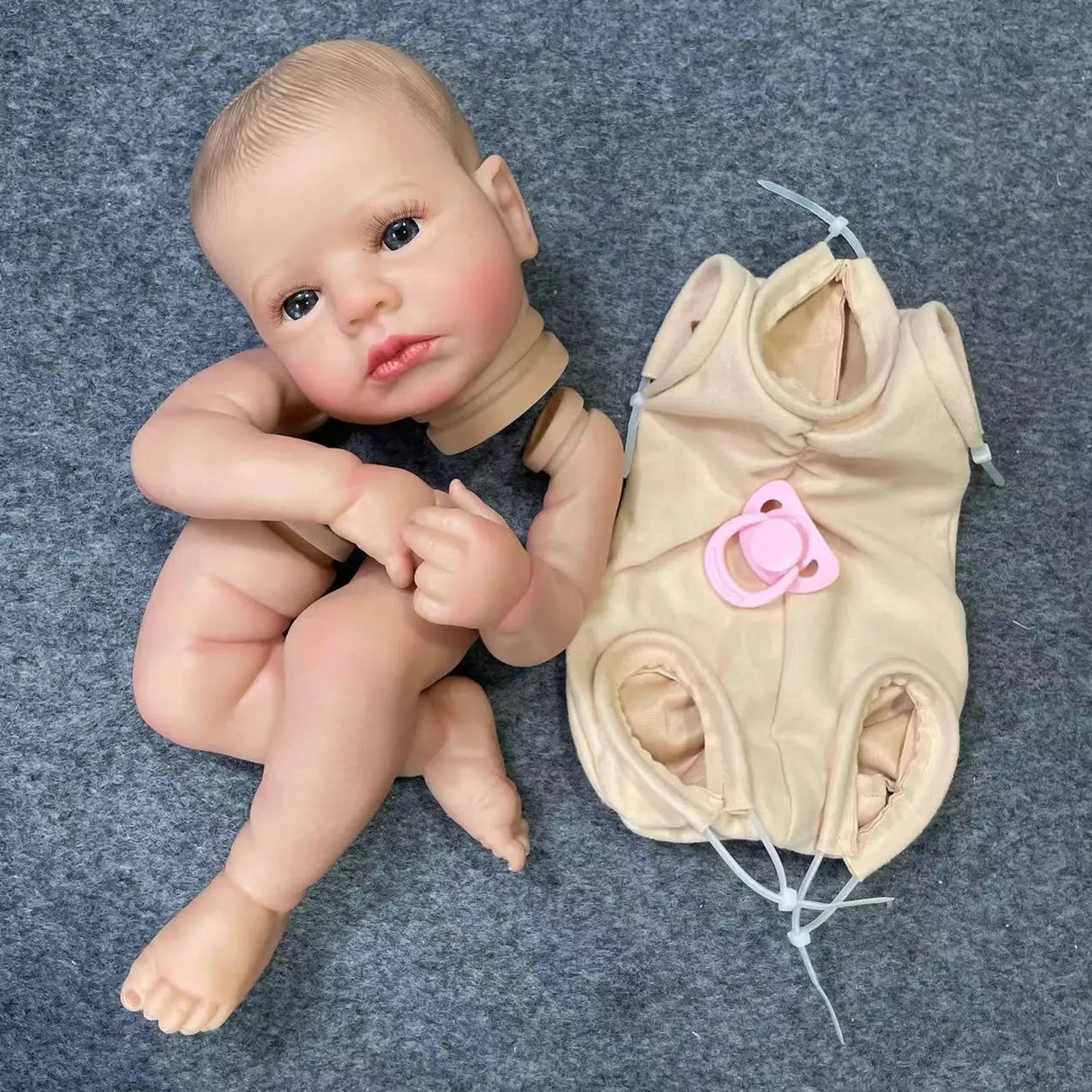 20Inch Already Painted Reborn Baby Kit LouLou Awake With Hair and Eyelashes 3D Painted Skin Unassembled DIY Handmade Doll Parts