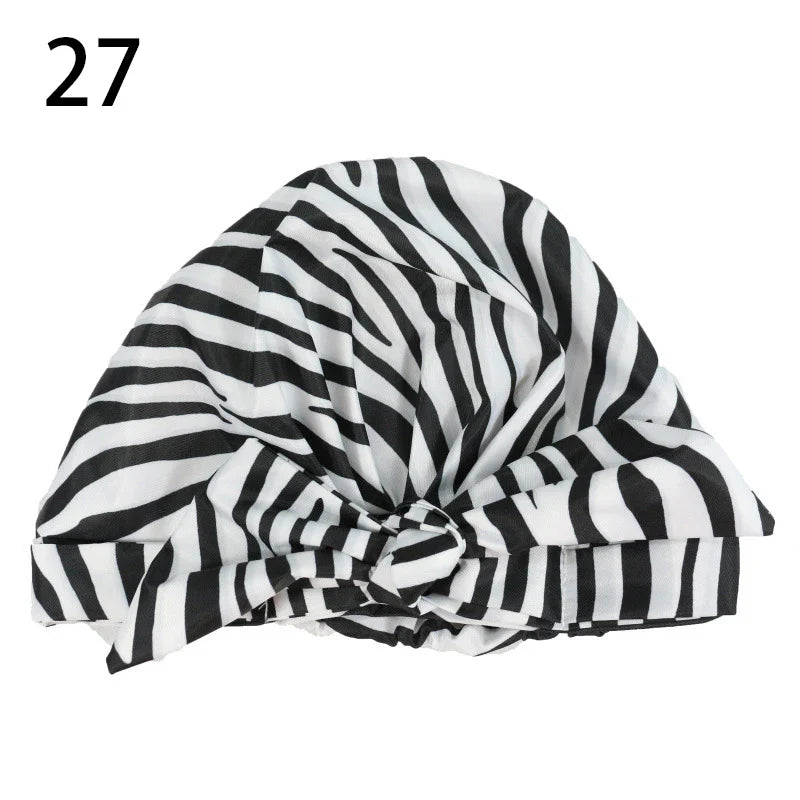 Waterproof Cap Elastic Bow Nightcap For Women Satin Shower Hair Bonnet Sleeping Cap Spa Bathing Hair Accessory Bathroom Product