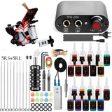 Tattoo Machine Set Beginner Practice Set Tattoo Needles Pigment Foot Pedal Power Cord Tattoo Equipment Supplies Shader Liner Kit