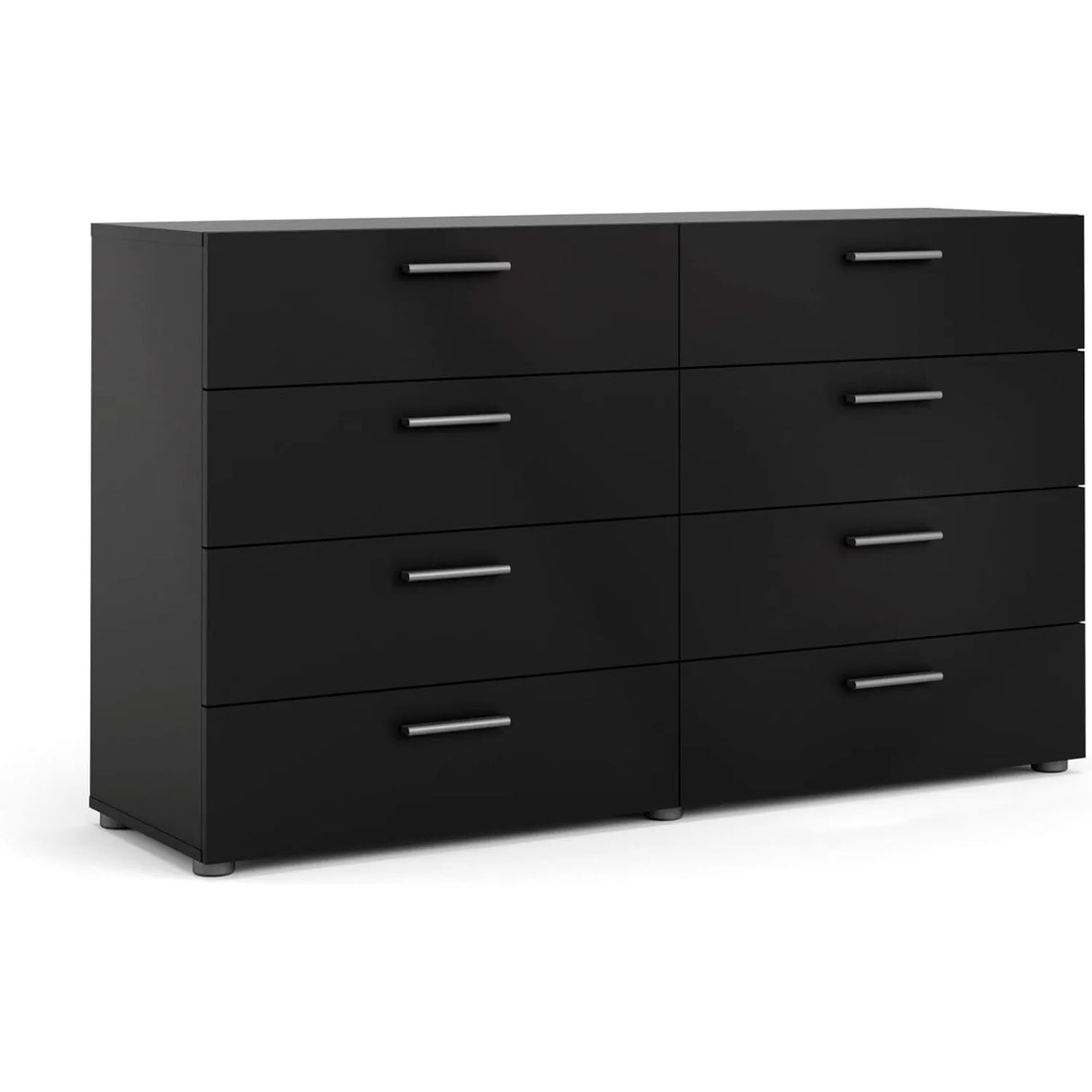 Tvilum 8 Drawer Double Dresser, 15.85" D x 55.12" W x 32.17" H, Black Matte