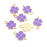 Dopamine Four-leaf Clover Enamel Charms 20pcs DIY Necklace Bracelet Earrings Keyring Amulet Pendants Creative Gift Accessories