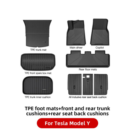 YZ For Tesla Floor Mats Model 3 Y 2021-2023 Car Four Seasons Waterproof Non-slip Floor Mat NEW  TPE Special Car Accessories