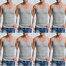 8 Pcs Cotton Mens Sleeveless Tank Top Solid Muscle Vest Men Undershirts O-neck Gymclothing Tees Tops Body Hombre Men Clothing