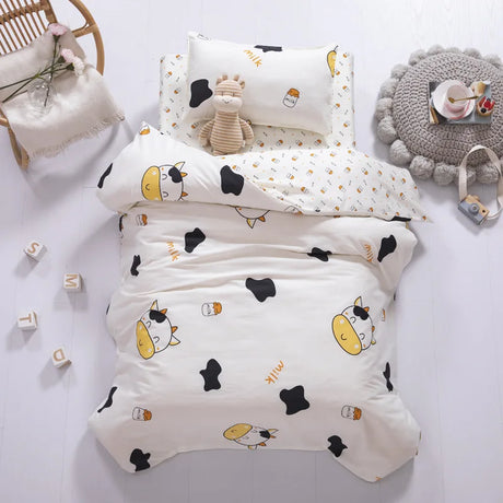 Children's Cotton Three-piece Set Kindergarten Nap Cartoon Bed Sheet Quilt Cover Cotton Bedding Kit Pillowcase CP27