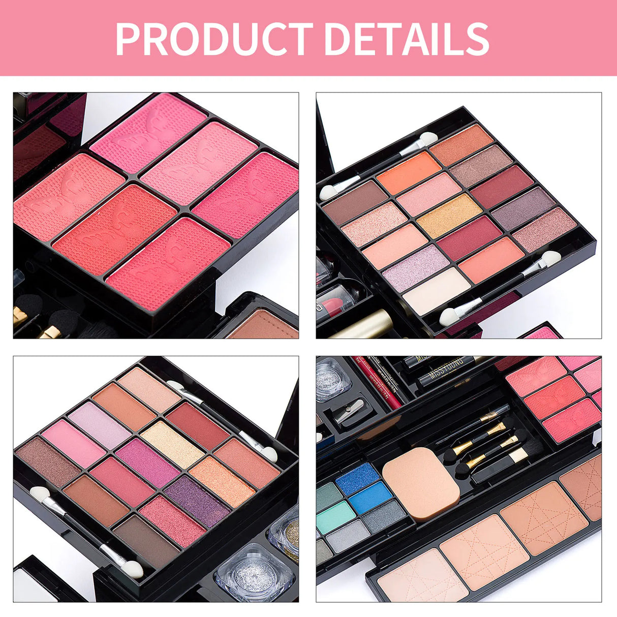 All InCosmetic Kit Makeup Practice Make Up Set Eyeshadow Lip Gloss Concealer Brushes Makeup Sets