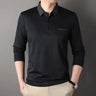 New Fashion Men's Striped Polo Shirts Male Button Collar T Shirt Casual Long Sleeve Tops