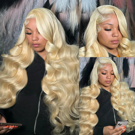 613 Lace Frontal Wig 13x6 Honey Blonde Body Wave Lace Front Wigs Brazilian 13x4 HD Transparent Colored Human Hair Wig For Women