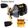 Baitcasting Reel 18+1BB Casting Reel Smooth Metal 7.2:1 Gear Ratio Fishing Reel with Standard or Deep or Shallow Spool for Bass